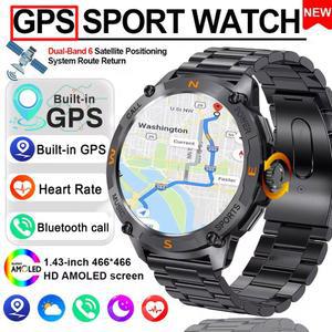 X3 10 방수 AMOLED GPS 스마트 시계 수영 버튼 야외 모니터 남성 SMARTWATCH 스포츠 등산 위한 회전