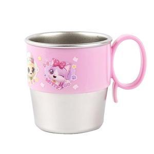 고품질 위시캣 손잡이 스텐컵 280ml 양수컵 빨대컵 (WFGSTPK)
