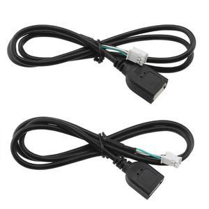 마이크로 트레이더스 2PCS 차량용 USB 연장 케이블 어댑터 4핀 및 6핀 커넥터 76cm 안드로이드 차량용 라디오 스테레오 외장 USB 플래시 드라이브 고속 충전 휴대폰