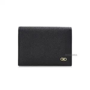[라벨루쏘] [페라가모] FW25 공용 간치니 카드지갑 66 1665 NERO 0784673