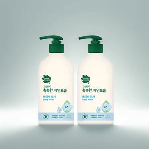 그린핑거 촉촉한 유아바스 자연보습 베이비 워시 500ml X 2개 어린이 워시 베이비 유아
