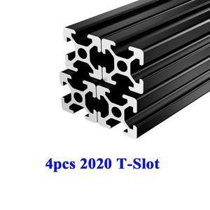 호환 4PCS  T 슬롯 알루미늄 압출 프로파일 20X20  3D 프린터 부품 용 표준  표준 표준 양극 처리 선형 레