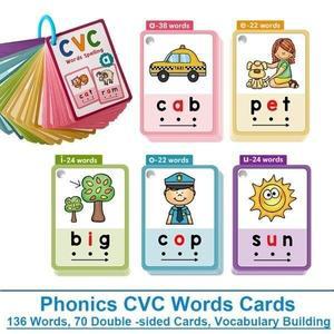 장난감정리함/유아용 CVC 단어 학습 카드 ESL 교육 자료 조준기 보조 어휘 몬테소리