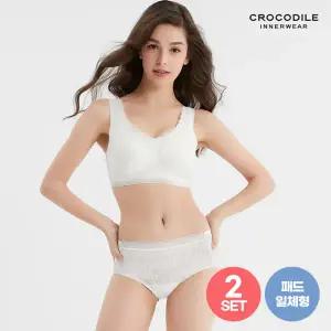 [ 언더웨어][시크릿세일]감탄브라 프리컷 퓨징 레이스 크림 브라팬티 2종