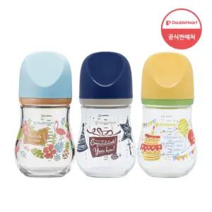 [Gift]더블하트 마이프레셔스 유리젖병 160ml 2개+젖꼭지 2개입 (SS~3L)+스킨케어 견본 3종