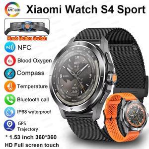 2024 Xiaomi Watch S4 스포츠 스마트 워치 남성용 AMOLED 스크린 NFC GPS 나침반 심박수 방수 블루투스 통