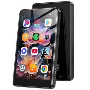 블루투스 및 WiFi가 지원되는 AGPTEK 96GB MP3 플레이어, T08X 4인치 안드로이드 14 MP4 뮤직 플레이어, 스포티파이, Audible, APP 스토어, 최대 1TB, 블랙
