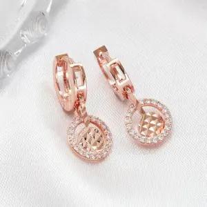 [LF24QQO8_58]큐빅 컷팅 라운드 예쁜귀걸이 귀걸이 14K