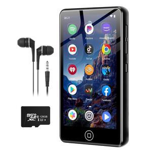 블루투스 및 WiFi가 지원되는 144GB MP3 플레이어, 4.02인치 터치스크린 및 스피커가 지원되는 MP3 및 MP4 플레이어, 판도라, 오디오, 아마존 뮤직, 스포티파이, 플레이 스토어, 최대 512GB(블랙)