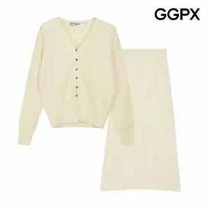 [GGPX] 플레인 니트 가디건 앤 스커트 셋업 (GO8OP189F)