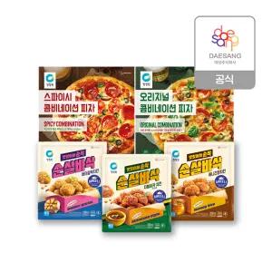 (3+2) 청정원 콤비네이션피자 2종(스파이시,오리지널) 3판 + 청정원 순살치킨3종 택 2팩