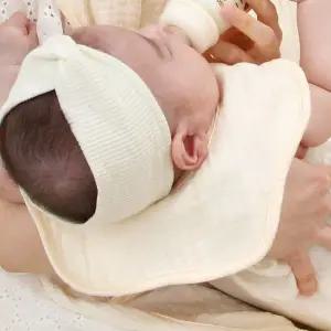 예꼬맘 아기 턱받이 3개 순면 거즈 침받이 빕