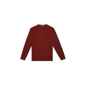 [하프클럽/BY파크랜드]레드 케이블 데일리 라운드넥 니트-AWR23753