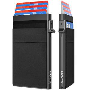 남성용 선물, 팝업 미니멀리스트 지갑, RFID 차단 슬림 신용카드 소지자 앞주머니 EDC 지갑(블랙)