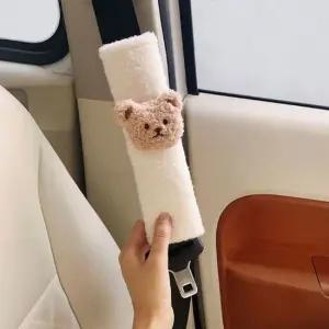 자동차 안전벨트 커버 쿠션 인형 곰돌이 캐릭터 턱쓸림방지 자동차벨트커버 자동차내부꾸미기