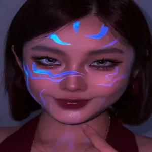 KPOP 데몬헌터스 악마 문양 투영 잉크 야광 페인팅 문신 신비 사자보이스 할로윈 분장