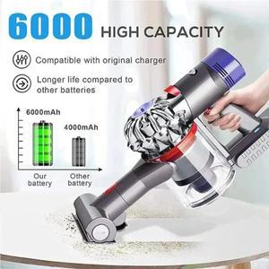 다이슨 SV10/V8용 21.6V 6000mAh 교체용 배터리, 무선 휴대용 진공 청소기용 절대 고용량 리튬 이온 배터리