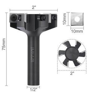 XCAN CNC 스포일보드 표면 라우터 비트, 1/2 생크 업그레이드, 6 윙 목재 슬래브, 평평한 플래닝 비트, 카