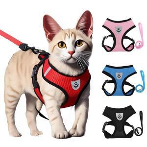 고양이 목줄 및 하네스 고양이 텐트 새끼 고양이 하네스 스트랩 고양이 목줄 탈출 방지 애완 동물 조끼 하