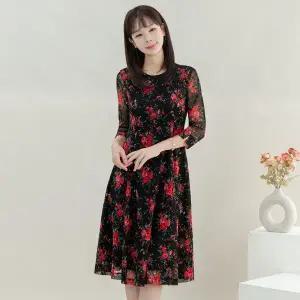 [디얼마미] 라베나 플레어 원피스 /마담 미시 중년 여성 빅사이즈 40대 50대