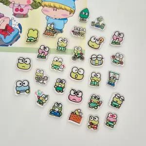 뚱치네 귀여운 케로피 개구리 아크릴 파츠 신발 악세사리 세트 (15pcs)