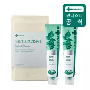 덴티스테 치약 어스패키지 선물세트 뉴플러스화이트 200g 2개입 친환경 포장