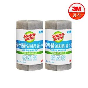 [3M] 버블버블 일회용 롤수세미 1롤(20장) x 2개