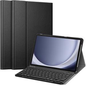 삼성 갤럭시 탭 A9 Plus/A9+ 5G 11인치 2023 모델용 핀티 키보드 케이스(SM-X210/X216/X218), 자석 분리형 무선 블루투스 키보드가 있는 슬림 경량 스탠드 커버, 블랙