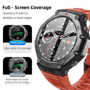 Amazfit T-Rex 3 용 유리 및 케이스, 스크래치 방지 스크린 보호대, 강화 필름, 범퍼 실리콘 보호 커버 액