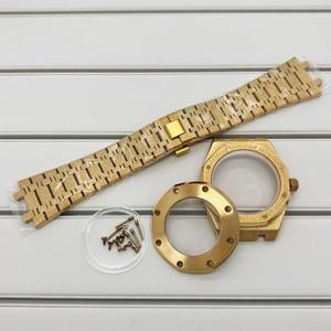 41mm 별이 빛나는 모래 실버 시계 케이스 스트랩 316L 스테인레스 스틸 맞는 오크 31.8mm 다이얼 조립 NH35