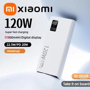XIAOMI 120W 보조베터리 50000mAh 대용량 고속 충전 iPhone 용 휴대용 배터리 Samsung Huawei Hot