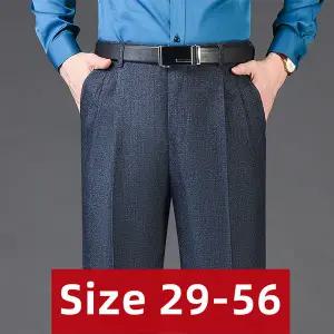 빅사이즈 조끼 4xl 5xl 6xl 7xl 8xl 9xl 허리 양모 캐시미어 정장 바지 남성 더블 Pleated 겨울 가을 원피