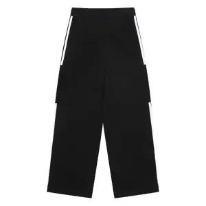 에꼴리에 세이브존03 틴톡 2선 트랙 카고 스트링 바지  24QT756-BK