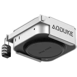 AODUKE 알루미늄 합금 2024 맥 미니 M4 콤비네이션 락 보안 브래킷 VESA 홀 모니터 또는 석고 벽과 호환 책