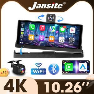 10.26인치  차량용  회전식 블랙박스 4K DVR 무선 CarPlay  안드로이드 오토 비디오 레코더 모니터 FM