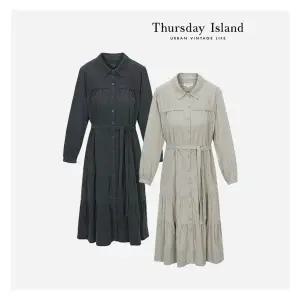 [써스데이아일랜드][Thursday Island] 잔골 코듀로이 A라인 롱 원피스(T238MOP635W)