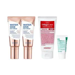 셀라보 워터 다이브 스킨케어 선크림 시즌2 60g x2 + 메디필 레드락토 폼클렌저 120ml + 15ml