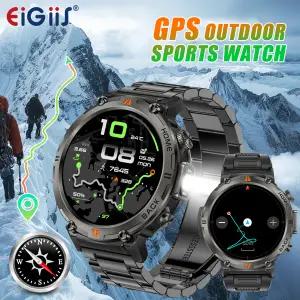 EIGIIS KE3pro 남성용 스마트워치 디자인 블루투스 통화 건강 모니터 GPS 스마트워치 플래시 100 스포츠 모