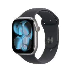 애플워치 11 GPS 46mm 스페이스 그레이 알루미늄 케이스 블랙 스포츠 밴드 (ML) MEV44KH/A
