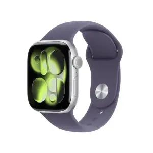 애플워치 11 셀룰러 42mm 실버 알루미늄 케이스 퍼플 포그 스포츠 밴드 (SM) MF8H4KH/A