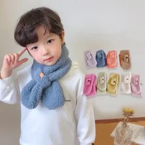 kc 아동 단색 양털 머플러 목도리 겨울 방한 키즈 스카프 여아 남아 어린이집 크리스마스