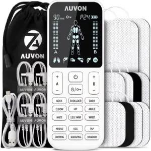AUVON 4 출력 TENS 유닛 근육 자극기 24가지 모드