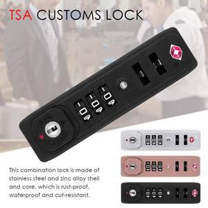 TSA007 세관 암호 잠금 장치, 휴대용 다목적 3 자리 조합 여행 가방 도난 방지 코드 자물쇠