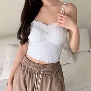 여성 레이스 민소매 캡내장 나시 예쁜 여름 브라탑 여자이너웨어