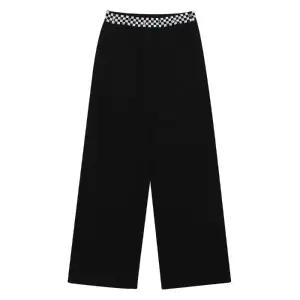 에꼴리에 세이브존03 체커밴드 와이드 셋업 바지  kyy24A1754-BK