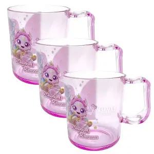 티니핑 시즌5 투명 양치컵 오로라핑 320ml 3P 물컵 투명물컵 투명손잡이컵 투명욕실컵