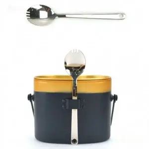 스텐 27종 반합 포크수저 군대수저 군대포크 군인수저 포크 겸용 수저 길이 20cm 8호_22925864