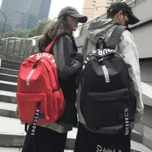 레터링 스트랩 심플 백팩 남녀공용 캐주얼 책 가방 크로스백