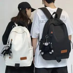 내추럴룩 학생 캐주얼 백팩 고릴라키링포함 심플 캠퍼스룩