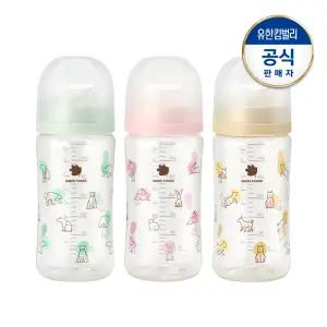 베베그로우 PPSU 퓨어베이비 젖병 트리플팩 280ml(노꼭지/북극곰+토끼+강아지)